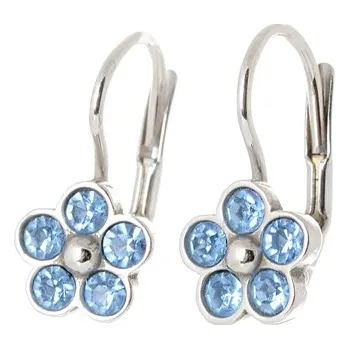 Náušnice Stříbrné naušnice s modrými zirkony STNAU1024F