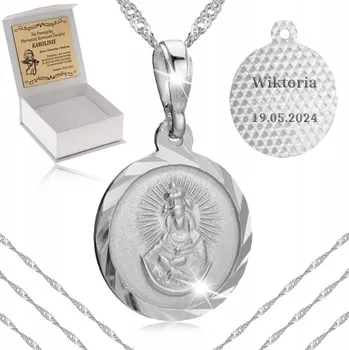 Řetízek STŘÍBRNÝ ŘETÍZEK S MEDAILONKEM RYZOST 925 PAMÁTKA PRVNÍHO SVATÉHO PŘIJÍMÁNÍ + DÁRKY ZDARMA