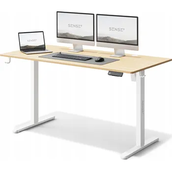 Elektricky nastavitelný psací stůl Sense7 Nojo 140x70 cm bílý/borovice