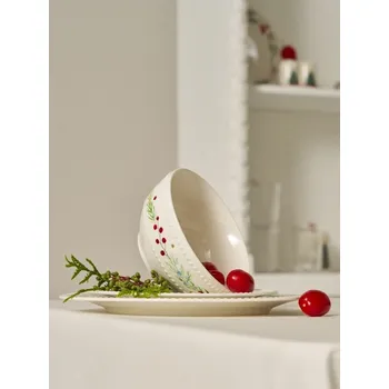 Sinsay - Keramická vánoční miska s rostlinným motivem - červená - 415GI-33X - 415GI-33X-ONE