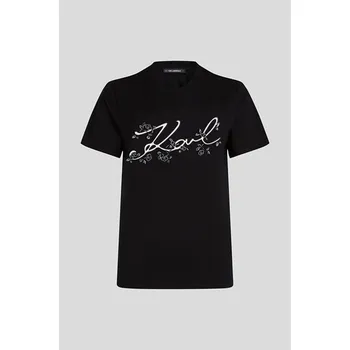 TRIČKO KARL LAGERFELD KARL ORCHID LOGO T-SHIRT BLACK