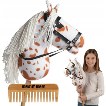 Hobby horsing HOBBY HORSE KŮŇ NA TYČI A3 HLAVA KONĚ NA TYČI S HŘÍVOU + HŘEBEN