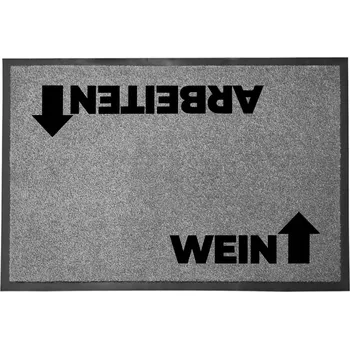 Vstupní rohožka šedá dekorativní Dárek Do Domu Víno Robot 60x40cm