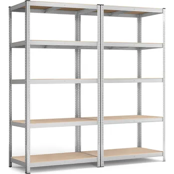 regál SONGMICS Pětipatrové regály, 200x100x50cm, stříbrné Regály