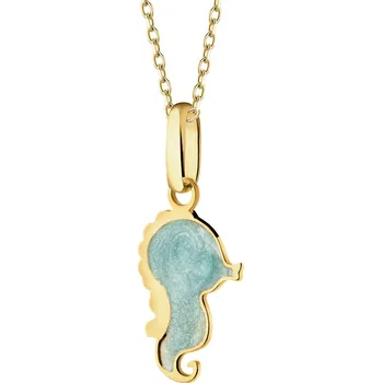 Přívěsek Zlatý přívěsek se smaltem - mořský koník - AP541-6613