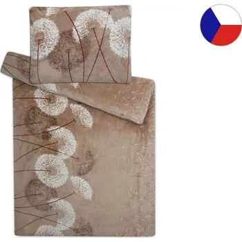 Povlečení Povlečení mikroflanel 140x200, 70x90 Pampeliška čokoláda světlá