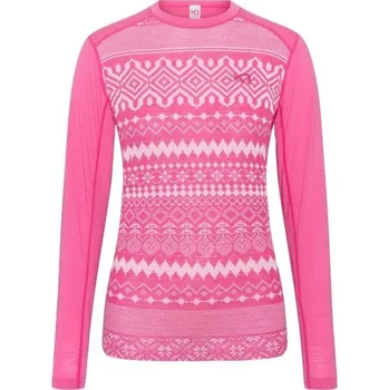 Dámské merino triko KARI TRAA LIVE XS Růžová, Bílá