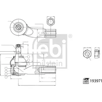 Soustava řízení Hlava příčného táhla řízení FEBI BILSTEIN 193971