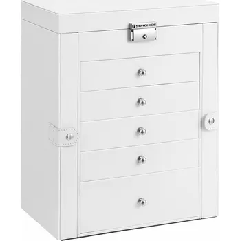 Šperkovnice SONGMICS Šperkovnice, 26x15x32cm, bílá Box na hodinky