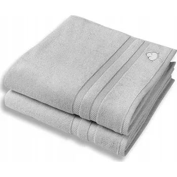 Prostěradlo Měkký savý bavlněný ručník do koupele stříbrnošedý 70x140 cm 2ks