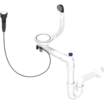 Sifon Laveo Sifon Space Saving pro granitové dřezy s 1 komorou - OKS_163T, nerez