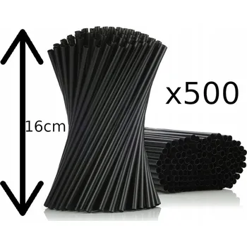 Brčka trubičky na nápoje 19 cm černé 500 kusů