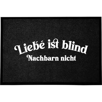 Rohožka Vstupní rohožka černá dekorativní Dárek Domácí "Slepá láska" 60x40 cm