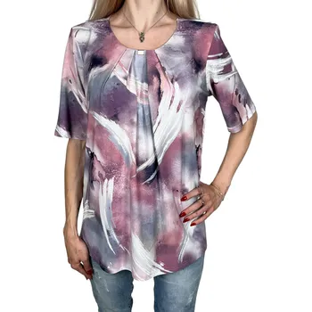 Dámská halenka Exclusive Produkt Dámská růžová halenka s krátkým rukávem ROXA Barva: Růžová, Velikost: XL