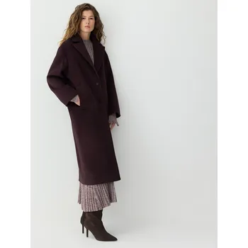 Reserved - Kabát ze směsi vlny - tmavě fialová - 370GX-49X - 370GX-49X-XL