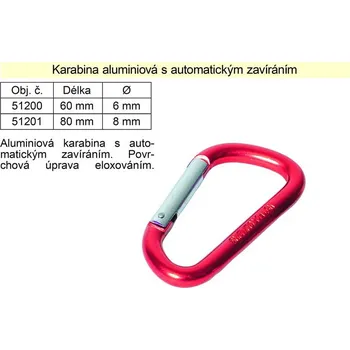 Karabina Alu 60x6mm 0.0095 Kg NÁŘADÍ Sklad2 51200 (0.0095 Kg NÁŘADÍ Sklad2 51200)