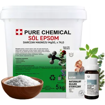Koupelová sůl Epsomská sůl 5 kg síran hořečnatý hořká sůl do koupele relax + olej NA RÝMU