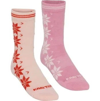 Dámské ponožky Dámské vlněné ponožky KARI TRAA VINST 36-38 Růžová, Bílá, Červená
