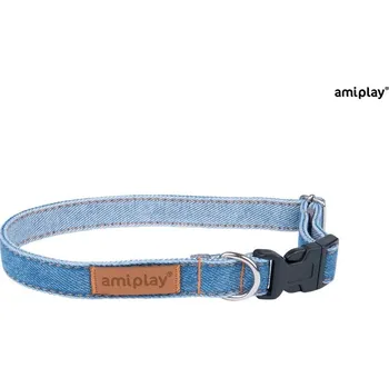 Obojek pro psa Amiplay Obojek Denim M 25 - 40 x 1,5 cm Modrá