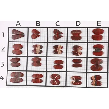 Přírodní kámen Kabošony páry Red Pyrite Jaspis