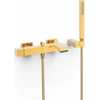 Vodovodní baterie Nástěnná vanová baterie TRES Cuadro Exclusive zlatá