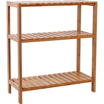 Koupelnový nábytek SONGMICS Bambusový regál, 59x26x66cm, šedý Police