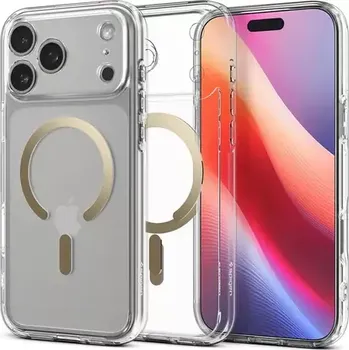 Spigen Ultra Hybrid MagSafe ochranný kryt pro Apple iPhone 17 Pro Max clear gold (ACS10284)