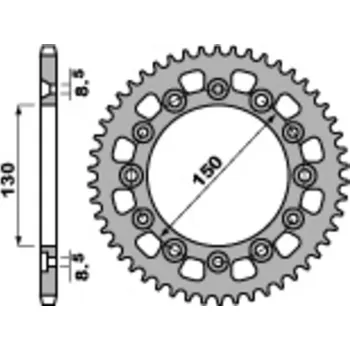 Nářadí na motocykly Ocelová standardní zadní řetězová kola PBR 4308 - 520 4308.44.C45