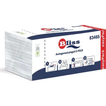 Papírový ručník Ručník skládaný Bulkysoft 83465, 23x24cm, 2 vrst, cell. BLISS 144 lístků (přebal) ONESTOP