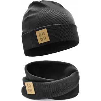 Čepice Mládežnická čepice s nákrčníkem podzimní/zimní žebrovaná 54-58 černá