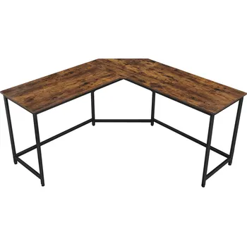 Psací stůl VASAGLE Počítačový stůl ve tvaru L, 149x149x75cm, černý Počítačový stůl