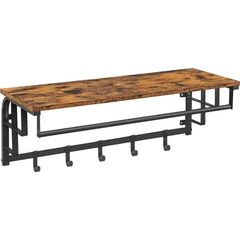 Věšák VASAGLE Nástěnný věšák, 80x30x27cm, černý Věšák na kabáty