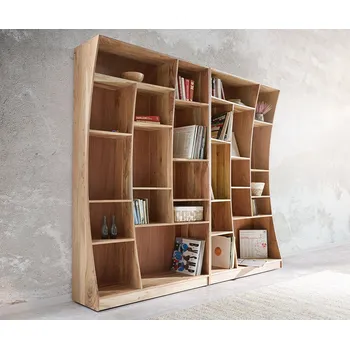 Policová skříň DELIFE Sada 2 nástěnných regálů Live-Edge 240 cm akácie přírodní