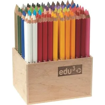 Kresba EDU3 Prémiové Jumbo šestihranné pastelky H96, tuha 6,25 mm, 22 barev ve stojanu ze dřeva