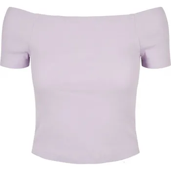 Dámské tričko Ladies Off Shoulder Rib Tee - lilac S