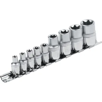 Gola sada gola hlavice nástrčné vnitřní TORX , sada 9ks, CrV, 1/4", 1/2" EXTOL PREMIUM 0.39 Kg NÁŘADÍ Sklad2 MA8818114 (0.39 Kg NÁŘADÍ Sklad2 MA8818114)