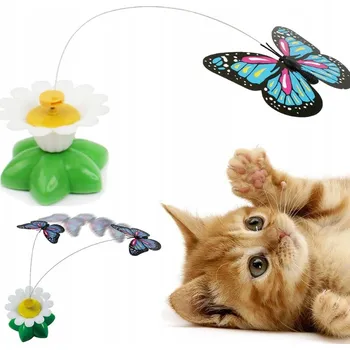 Hračka pro kočku Interaktivní Hračka pro kočky Wesoły Pupil Ruchomy kwiatek z motylem