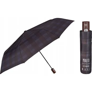 Perletti automatický skládací deštník s pouzdrem, hnědý