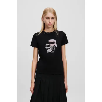 Dámské tričko TRIČKO KARL LAGERFELD IKON RS DUO T-SHIRT BLACK