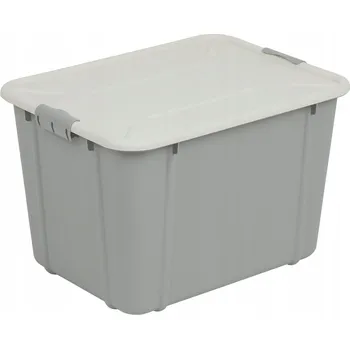 Úložný box Krabice s víkem – odstíny šedé a stříbrné