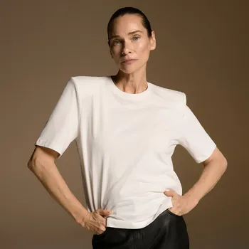 Reserved - Tričko s ramenními vycpávkami - bílá - 380HK-00X - 380HK-00X-XS