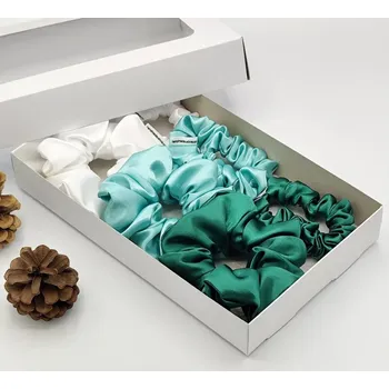 Dárková sada gumiček v zelené - 6 scrunchies