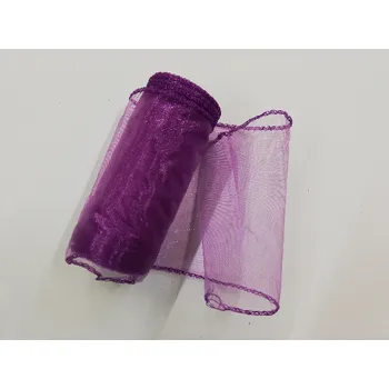 Organza šíře 12 cm obšitá - 105 - tmavě fialová - od 1m