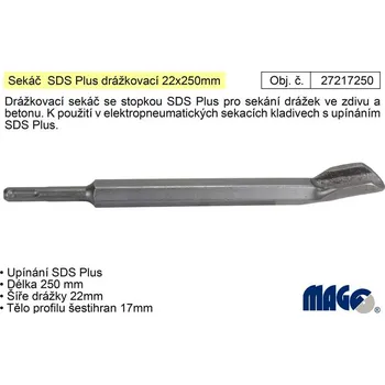 Sekáč Sekáč SDS Plus drážkovací 22x250mm (TR233423) 0.4 Kg NÁŘADÍ Sklad2 27217250 (0.4 Kg NÁŘADÍ Sklad2 27217250)