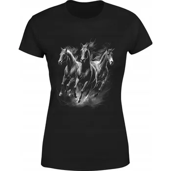KŮŇ TRIČKO S KOŇSKÝM POTISKEM DÁMSKÉ KONĚ VEL S DÁMSKÉ TRIČKO
