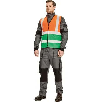 pracovní vesta LYNX DUO vesta oranžová/zelená 3XL