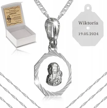Řetízek STŘÍBRNÝ ŘETÍZEK + MEDAILE PAŠÍ 925 DÁREK PRO DÍVKU K PRVNÍMU PŘIJÍMÁNÍ