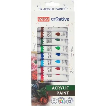 Vodová barva Akrylové barvy Easy Stationery 12 ks x 12 ml
