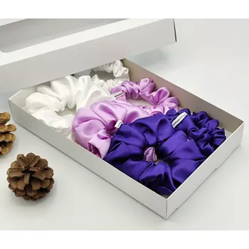 Dárková sada gumiček ve fialové - 6 scrunchies