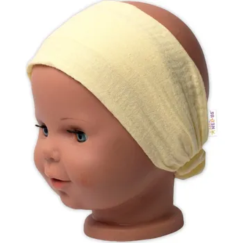 Kojenecké oblečení Lehká mušelínová čelenka Bandana, žlutá, vel. 104/110